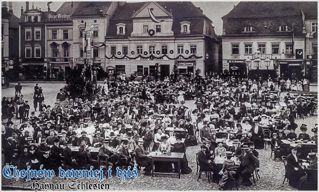 Świąteczny festyn na Rynku w Chojnowie w 1910 roku
