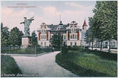 Haynau Wilhelmsplatz mit Kriegerdenkmal 1909