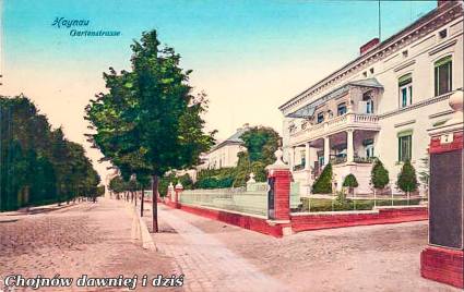 Piękna widokówka. Chojnów 1909 - willa przy Gartenstrasse 7 (Ogrodowa) dziś Dąbrowskiego.